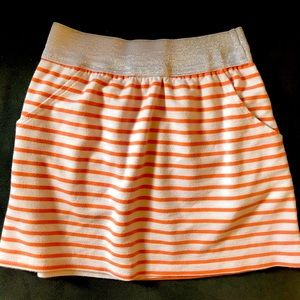Girls “Say What?” orange striped skirt